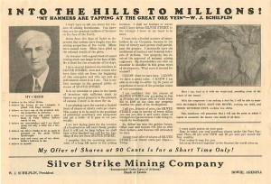 Advertisement for the Silver Strike Mining Co.